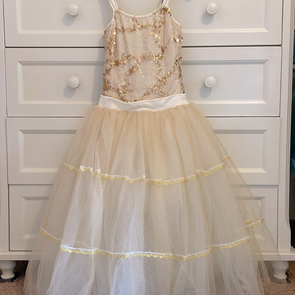 Gold and White Long Tutu